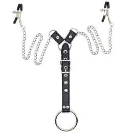 OHMAMA FETISH - NIPPLE Clamps WITH CHAINS AND PENIS RING